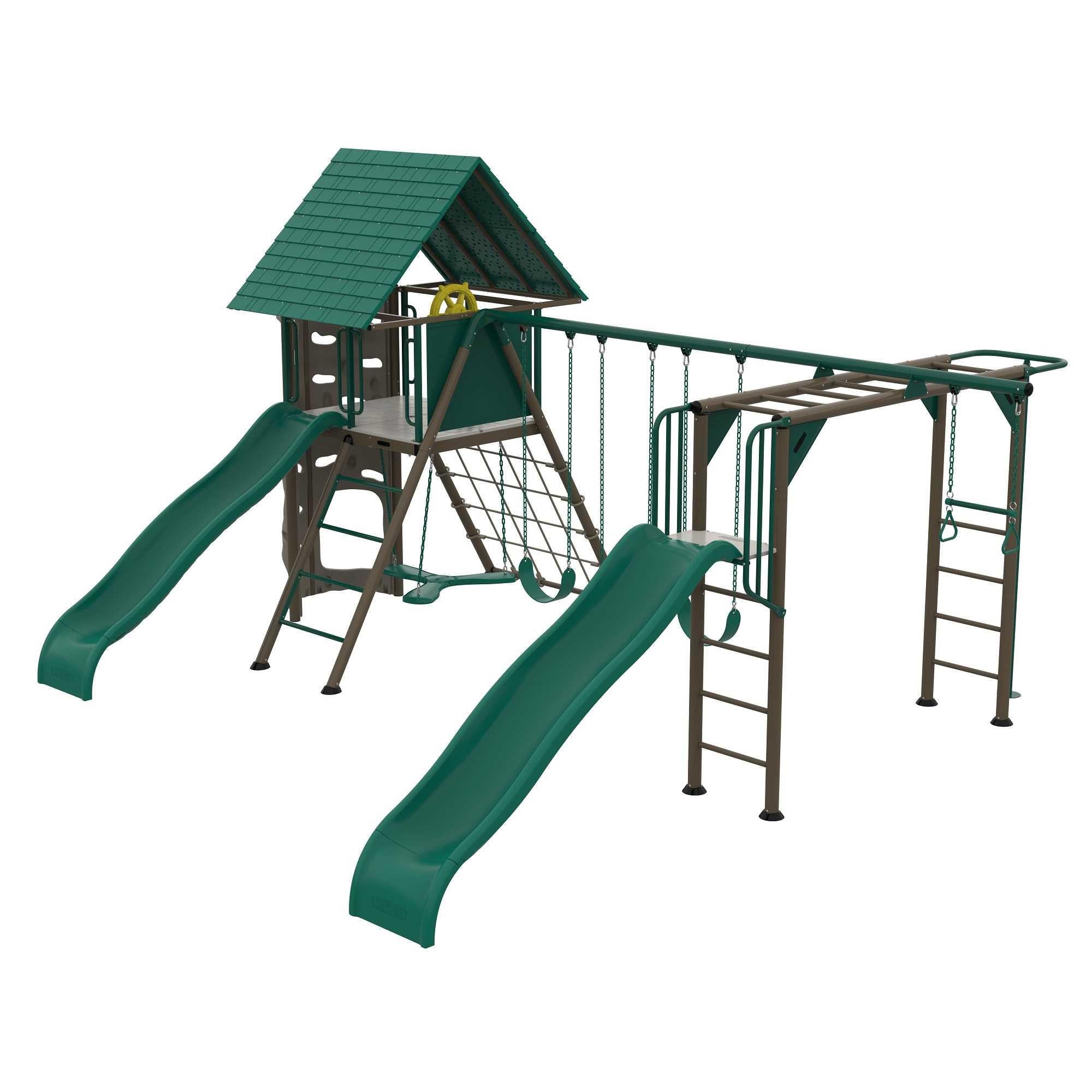 Lifetime Big Stuff Deluxe Swing Set Playset - Earthtone - 91080